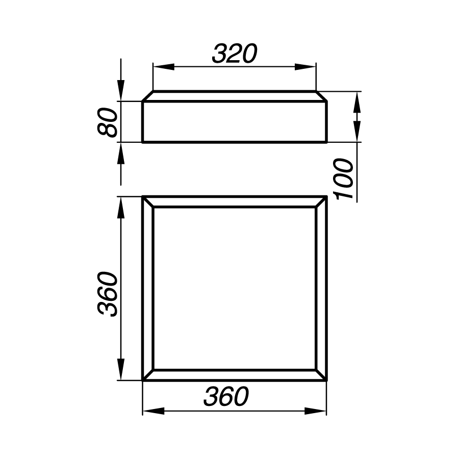 Крышка тумбы AKT10-2-O