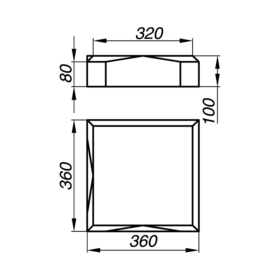 Крышка тумбы AKT10-2-P