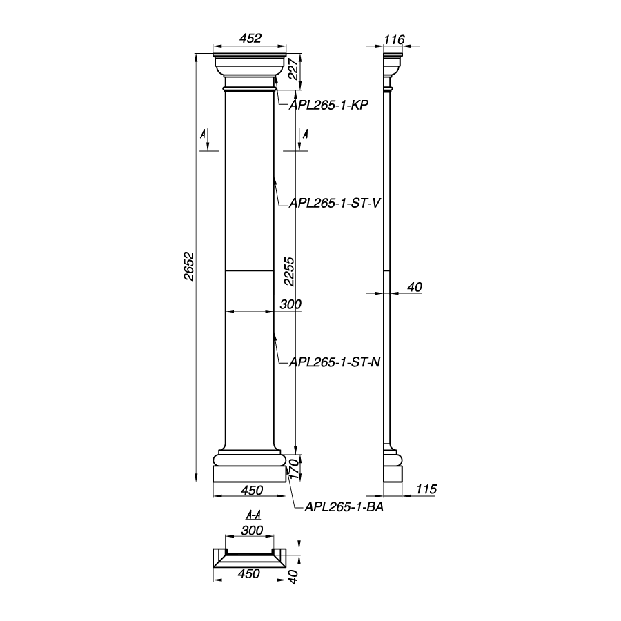 Пилястра APL265-1