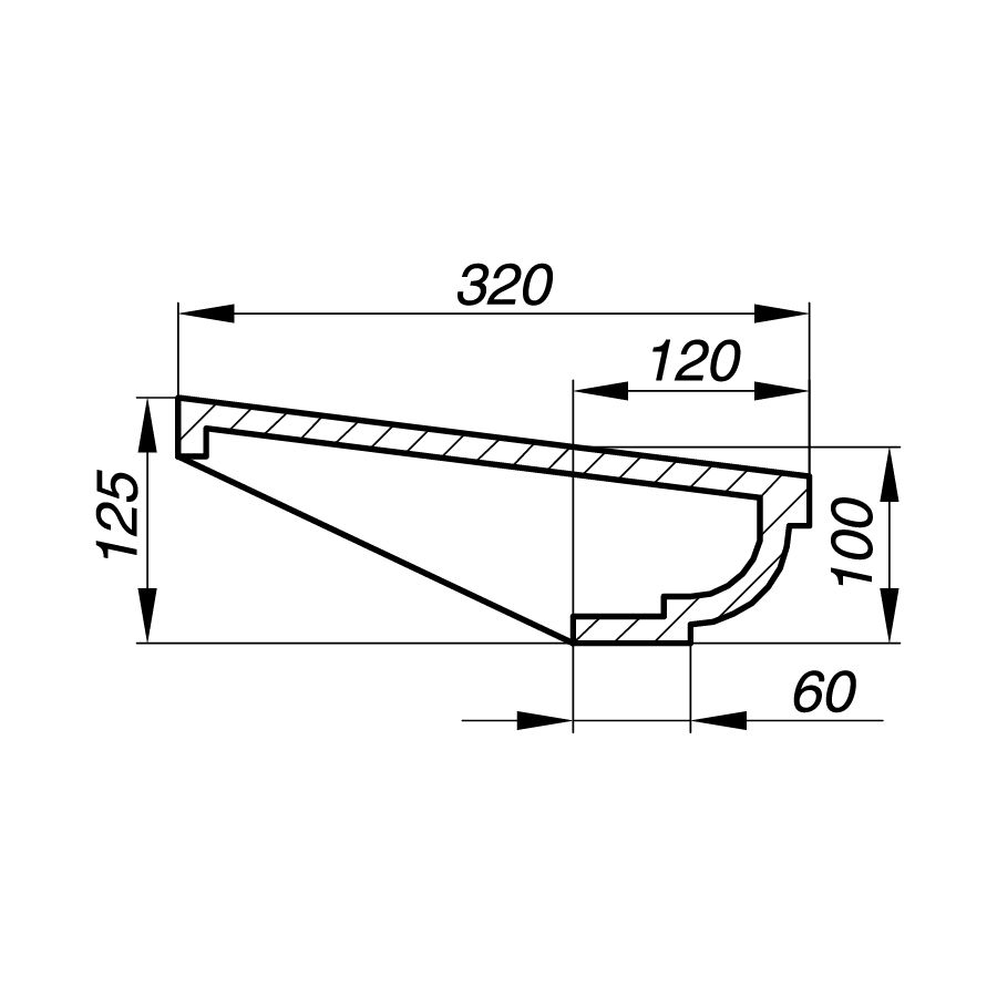 Подоконник AK10-6+200
